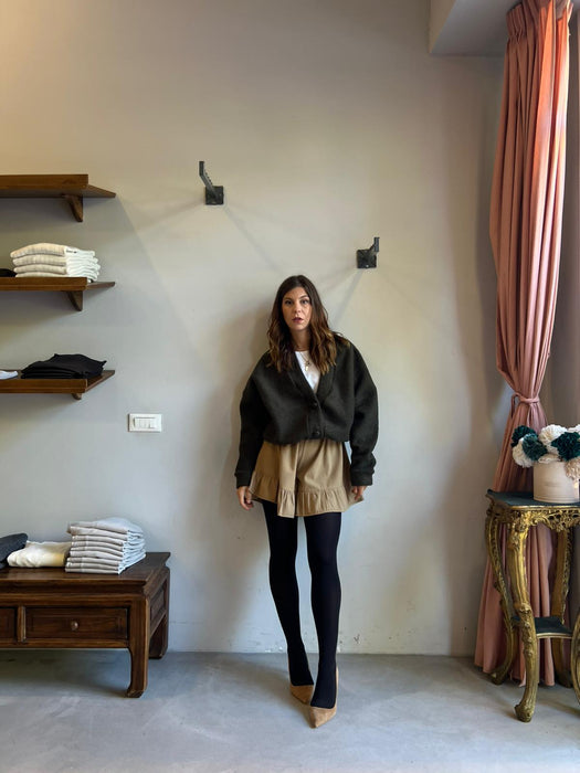 Pantagonna Itana in gabardine di lana biscotto