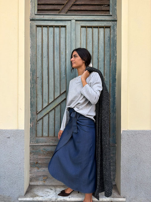 Gonna Matilda in jeans lavaggio scuro