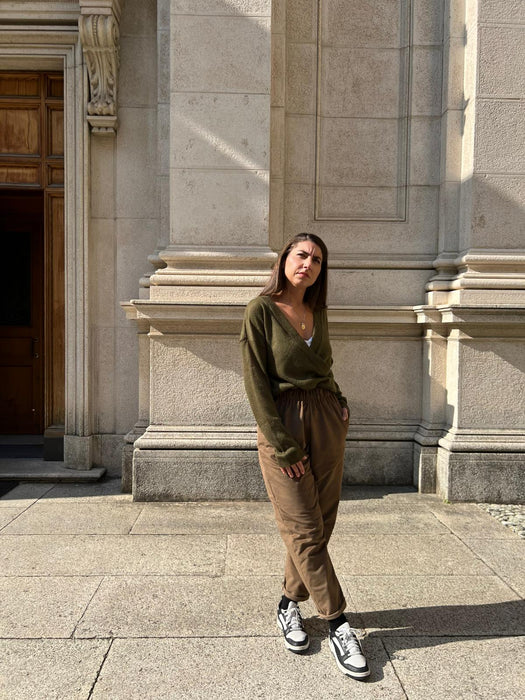 Pantaloni Asia in velluto cammello