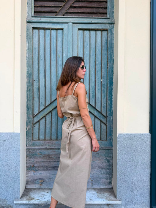 Abito Mafilde in cotone beige
