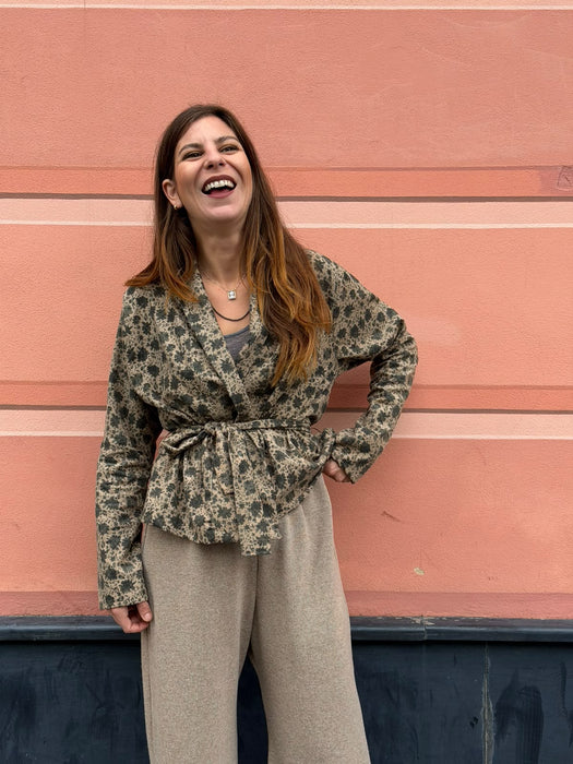 Cardigan Romeo in velluto a fiori