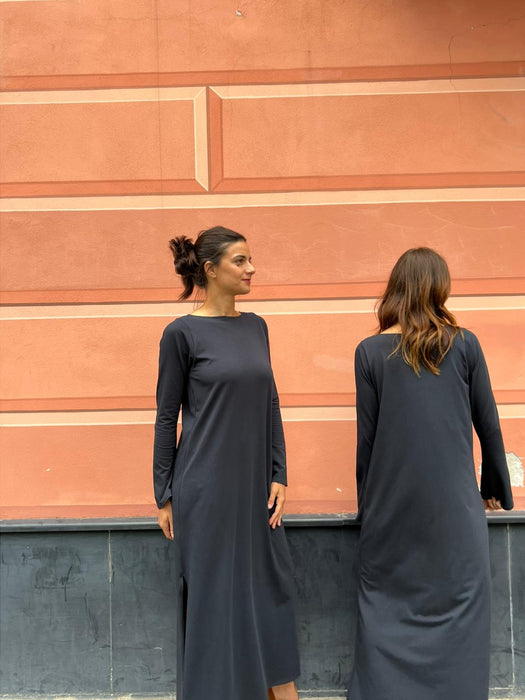 Abito Cristiana lungo blu navy