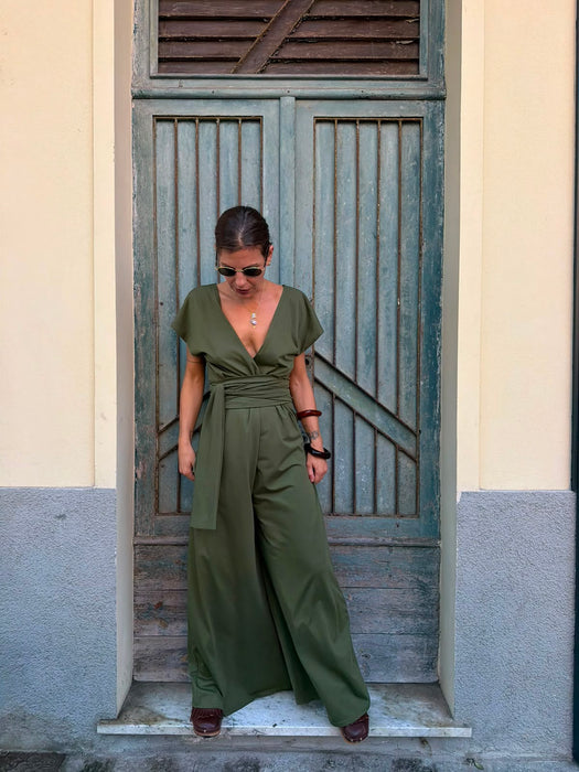 Tuta Magda in jersey verde oliva