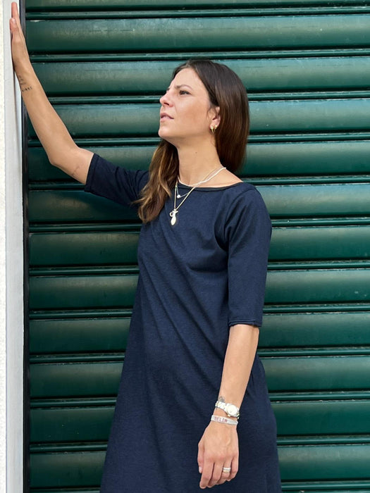 Abito Ada in jersey blu melange