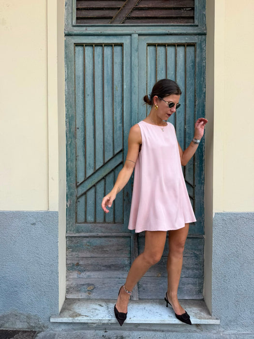 Abito Michele in viscosa rosa cipria