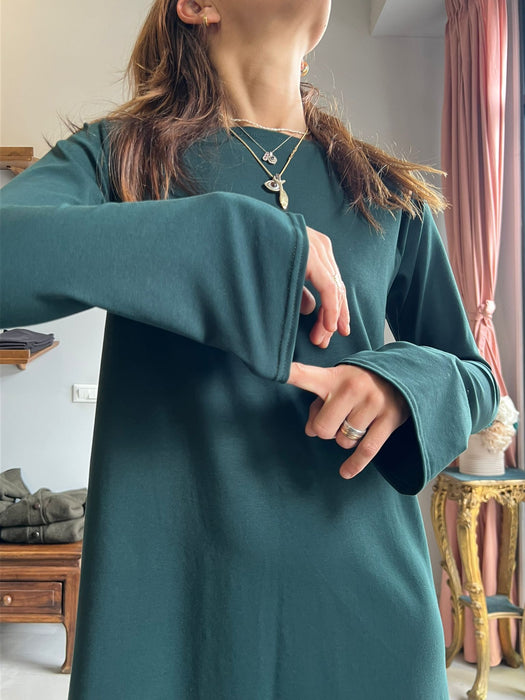 Abito Cristiana lungo verde bottiglia