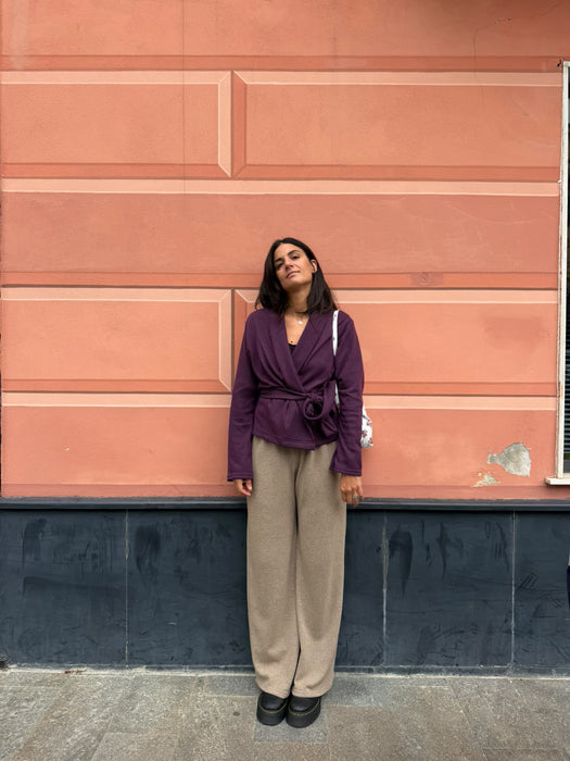 Pantaloni Mia in cashmere beige