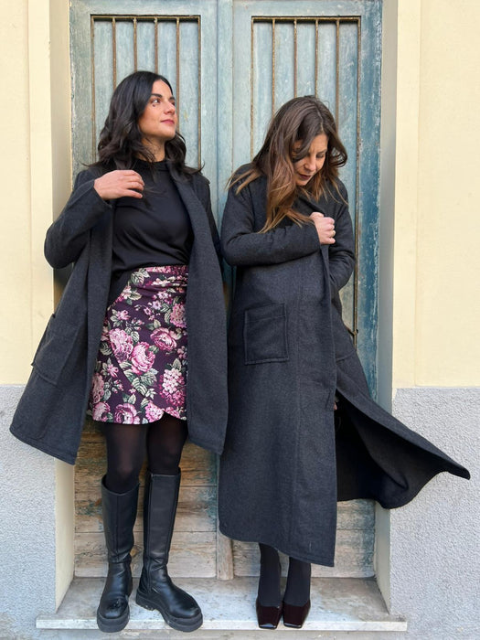 Cardigan Marinella midi grigio antracite