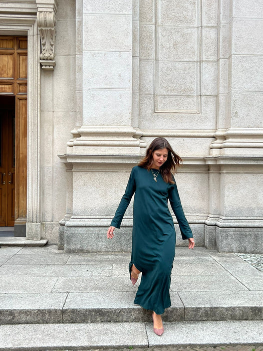 Abito Cristiana lungo verde bottiglia