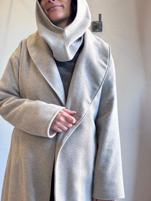 Cappotto Diletta in lana grigio chiaro