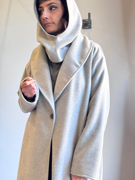 Cappotto Diletta in lana grigio chiaro