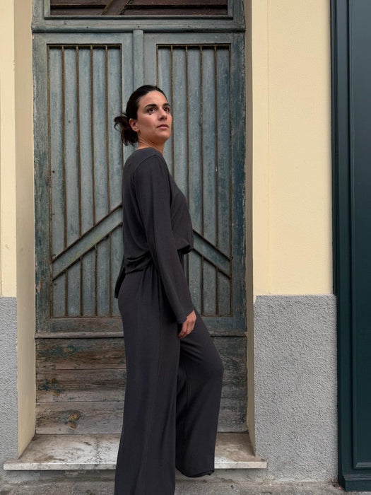 Pantaloni Mia in jersey antracite