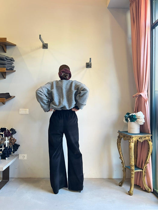 Maglione Amedeo in lana boucle grigio scuro