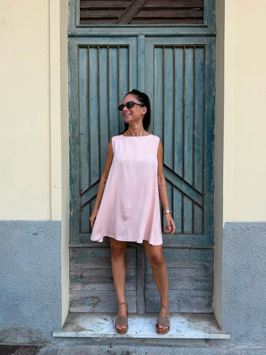 Abito Michele in viscosa rosa cipria