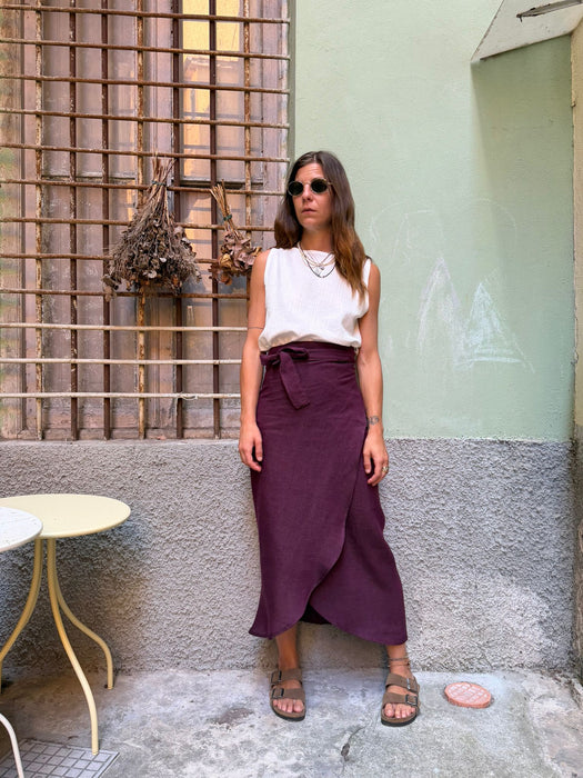 Top Emilia in mussola bianco