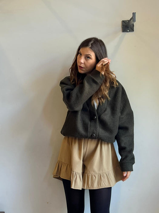 Pantagonna Itana in gabardine di lana biscotto