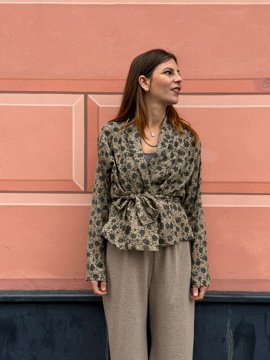 Cardigan Romeo in velluto a fiori