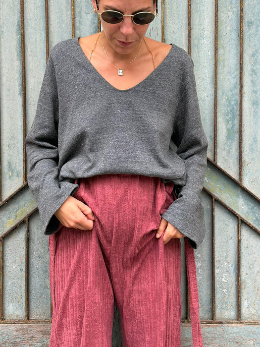 Maglioncino Frida in maglina grigio mélange
