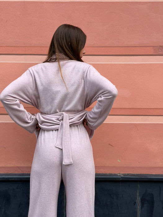 Pantaloni Mia in cashmere rosa