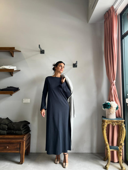 Abito Cristiana lungo blu navy