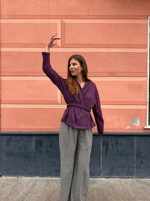 Cardigan Romeo in cashmere viola
