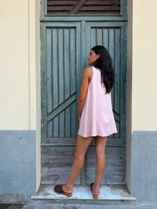 Abito Michele in viscosa rosa cipria