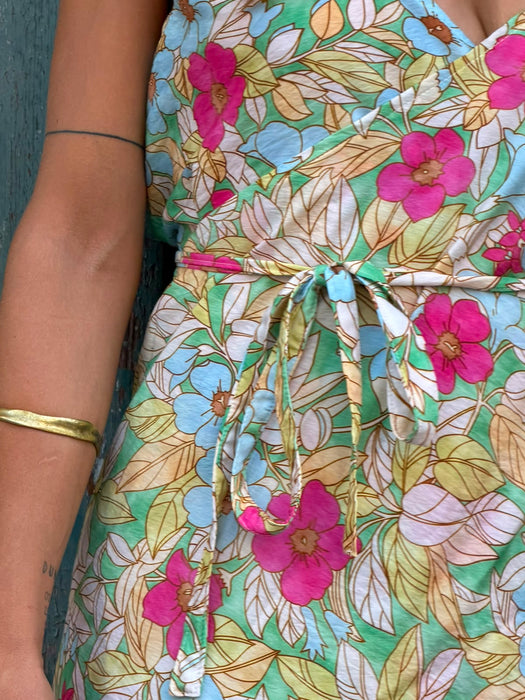 Abito Cesare in viscosa a fiori colorati