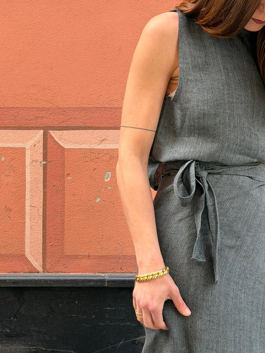 Gonna Matilda in lino color grigio scuro