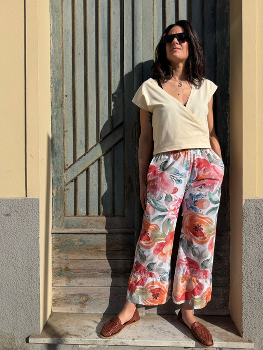 Pantaloni Ines in fantasia fiorata