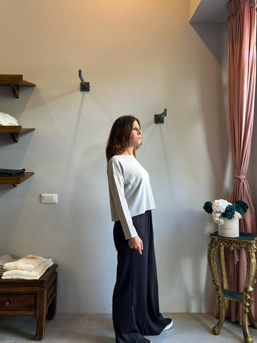 Maglia Deborah in punto Milano color ghiaccio