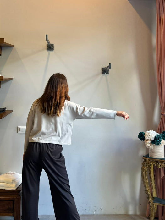 Maglia Deborah in punto Milano color ghiaccio