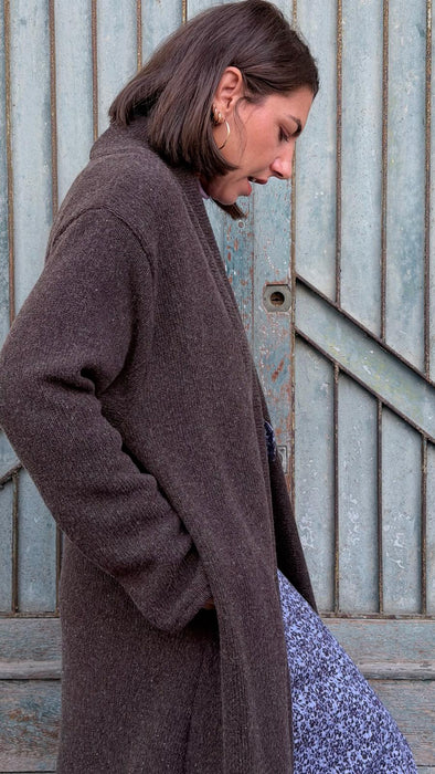 Cardigan Marinella in lana marrone