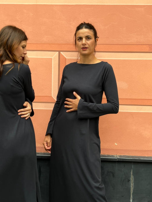 Abito Cristiana lungo blu navy