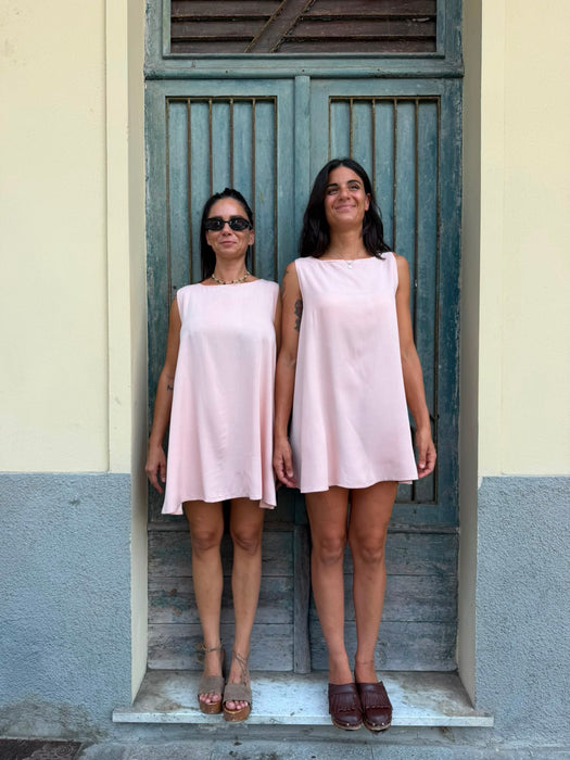 Abito Michele in viscosa rosa cipria