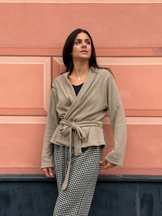Cardigan Romeo in cashmere beige