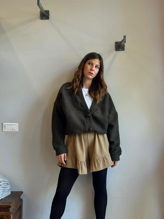 Pantagonna Itana in gabardine di lana biscotto