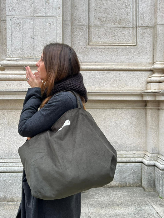 Borsa in velluto verdone