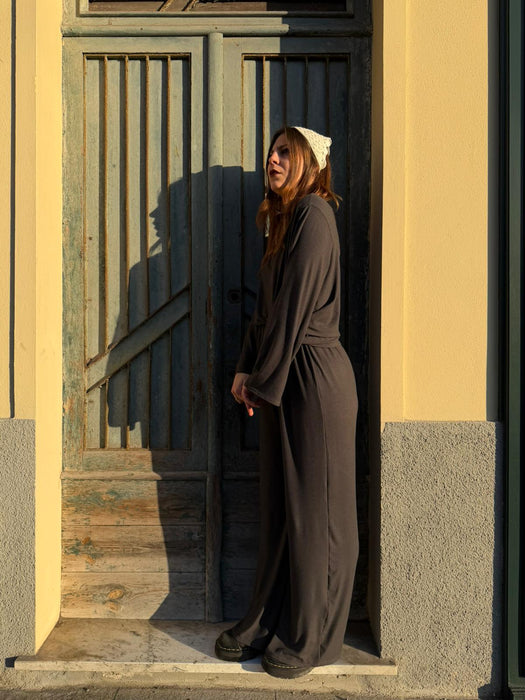 Pantaloni Mia in jersey antracite