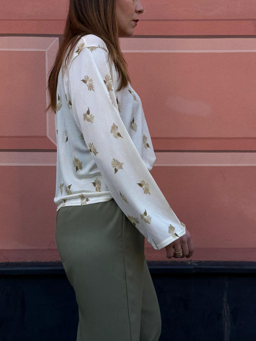 Pantaloni Mia in viscosa verde militare