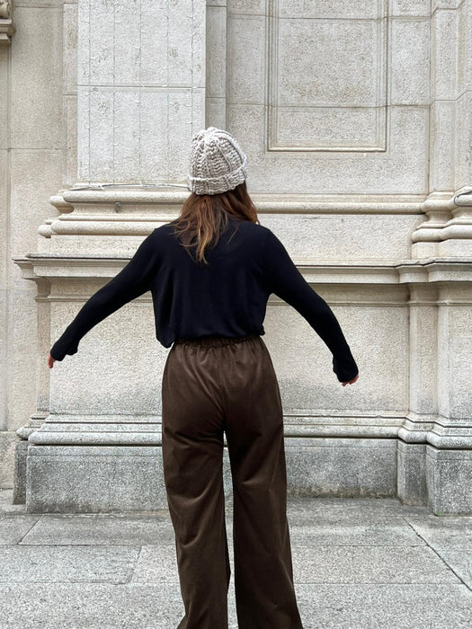 Pantaloni Mia in velluto marrone tabacco
