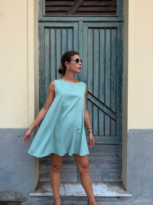 Abito Michele in viscosa latte e menta