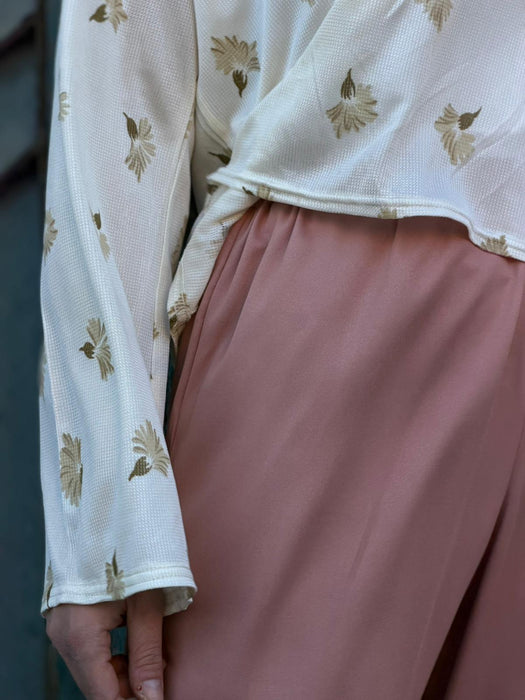 Pantaloni Mia in viscosa rosa antico