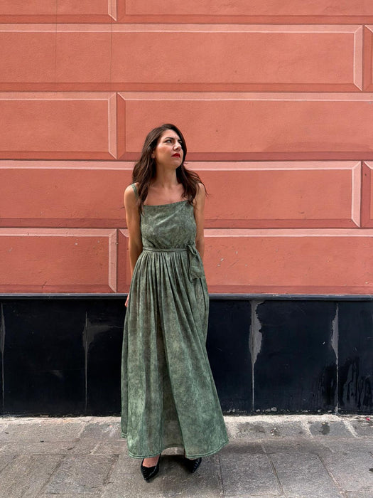 Abito Barbara in jersey verde