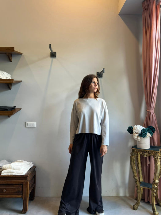 Maglia Deborah in punto Milano color ghiaccio