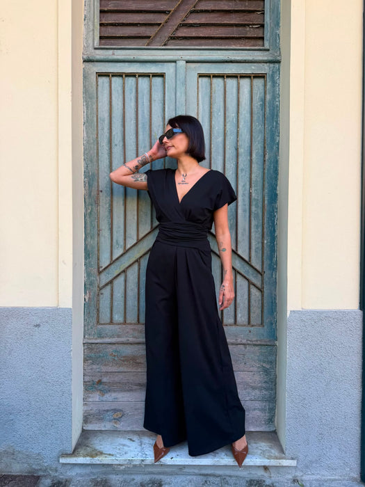 Tuta Magda in jersey nero