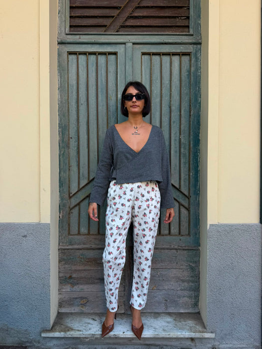 Scaldacuore Vittoria in maglia di cotone grigio mélange