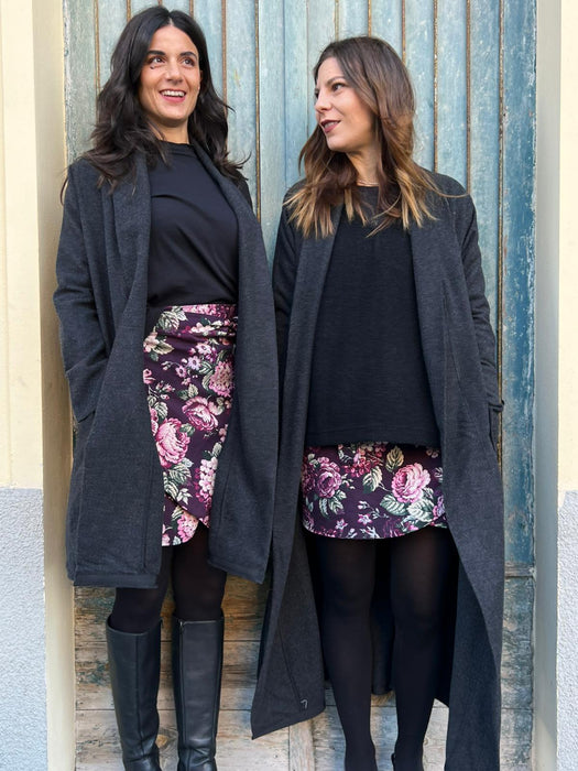 Cardigan Marinella midi grigio antracite