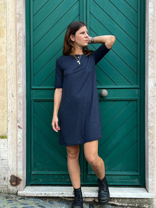 Abito Ada in jersey blu melange