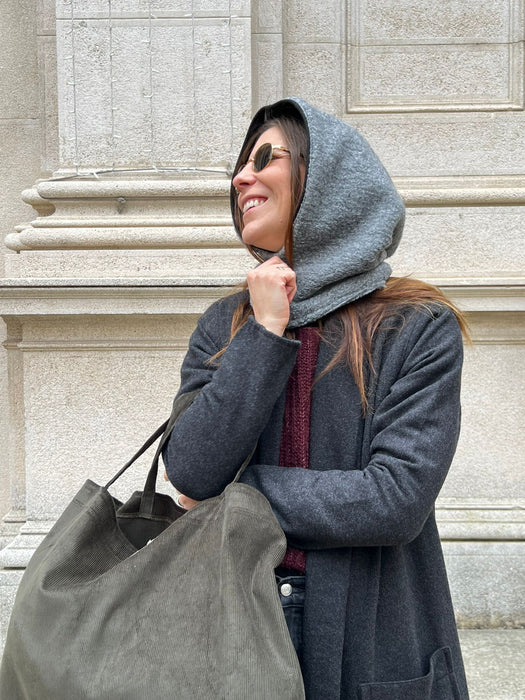 Balaclava double nero e grigio