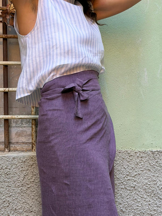 Top Emilia a righe bianche e azzurre